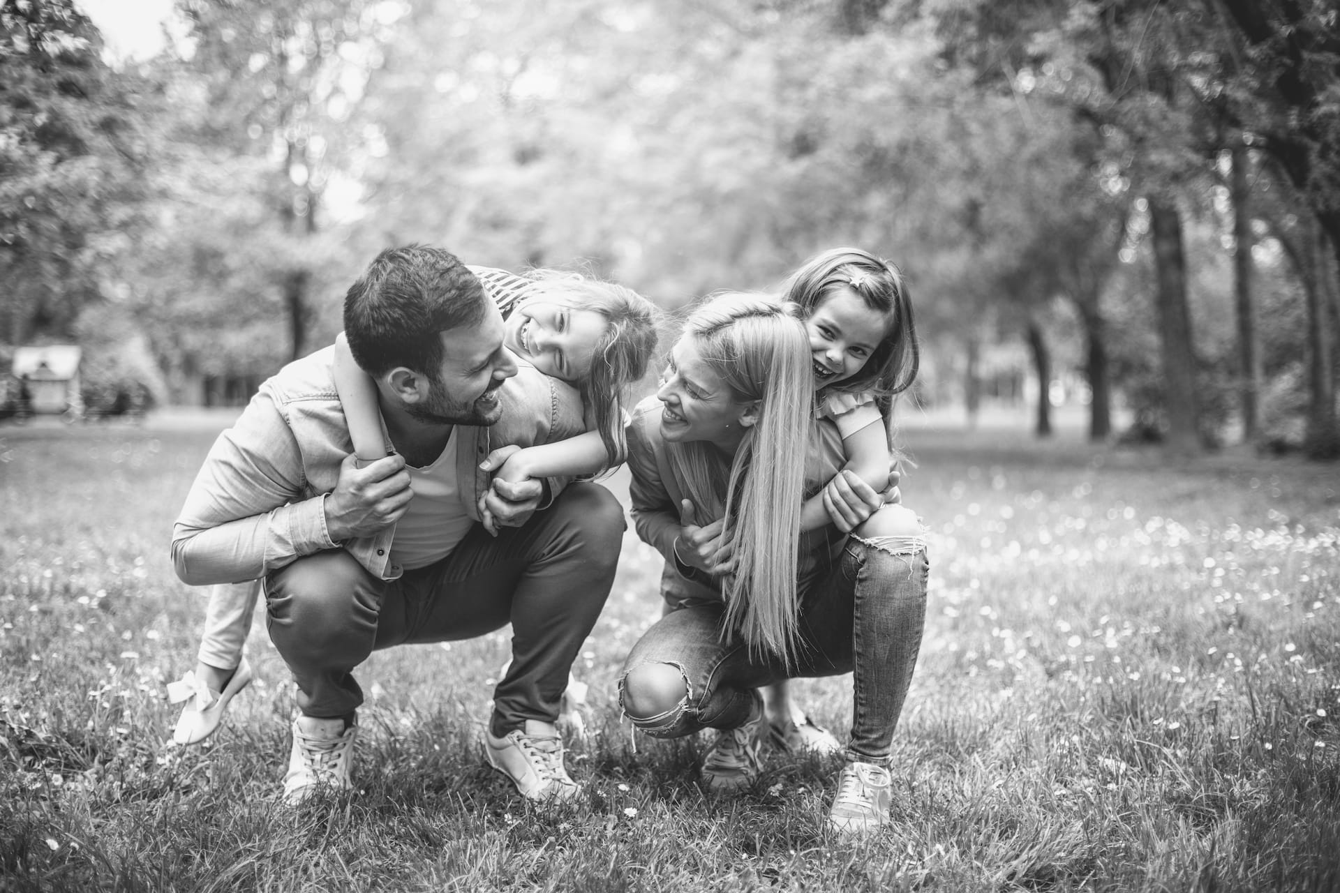 Šťastná rodina na festivalu